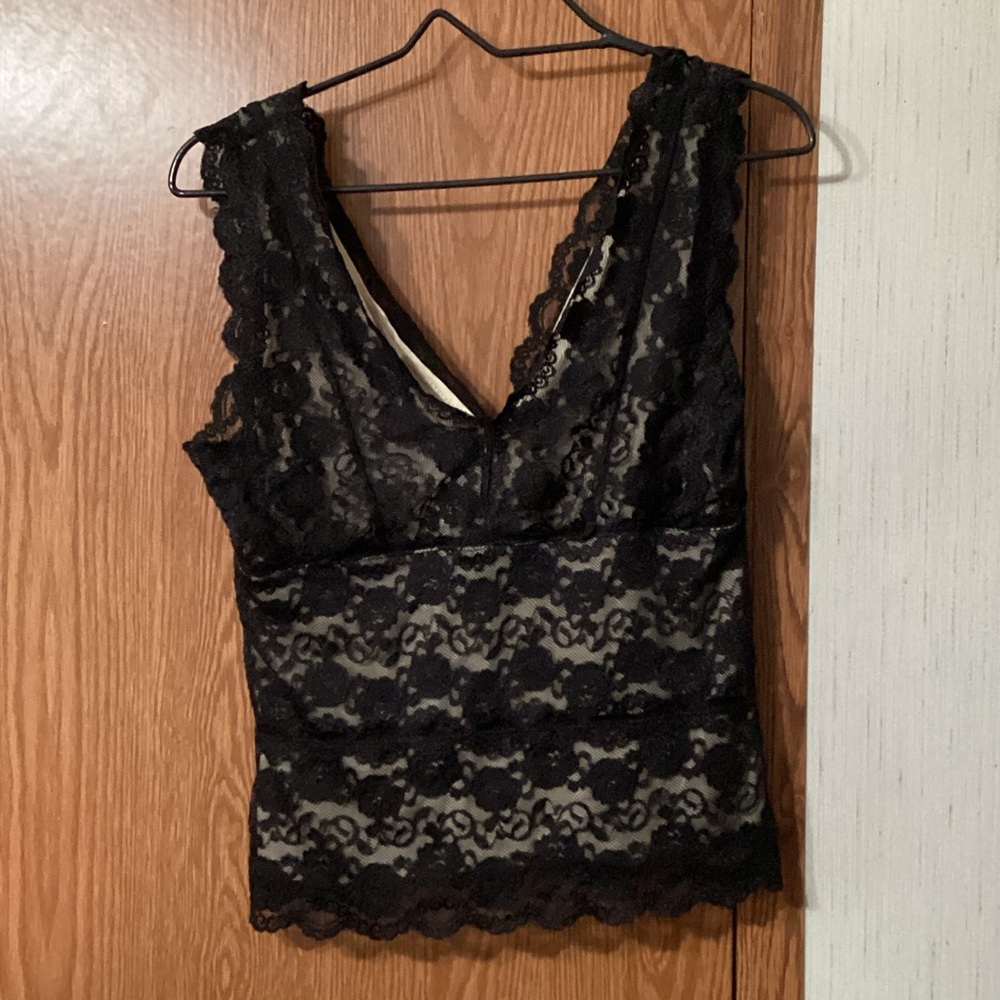 George Black Lace V-Neck Chemise